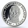 Paraguay 150 guaranies Francisco Solano Lopez arms silver coin 1973