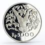 Indonesia 5000 Rupiah Orangutan animal proof silver coin 1974