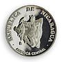 Nicaragua 1 cordoba National Ruben Dario Theater proof silver coin 1994