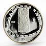 Mexico 2 pesos Animal Jaguar Sculpture proof silver coin 1998