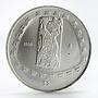 Mexico 2 pesos Precolombina Jaguar Stone Statue Sculpture silver coin 1998