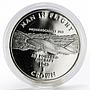 Isle of Man 1 crown Aircraft Man in Flight Messerschmitt 262 silver coin 1995