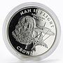 Isle of Man 1 crown Aircraft Man in Flight Leonardo Da Vinci silver coin 1995