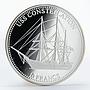 Congo 10 francs Seafaring USS Constellation Ship Clipper proof silver coin 2001