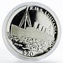 Liberia 20 dollars Ship R.M.S. Lusitania proof silver coin 2000