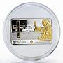 Cook Island 5 dollars Benedict XVI Urbi et Orbi crystal gilted proof silver 2006