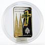 Liberia 10 dollars Youthday Cologne Cathedral Crystal gilded silver coin 2005