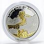 Liberia 5 dollars Great Wall of China gilded proof silver coin 2006