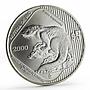 Mexico 5 pesos Endangered Wildlife Animal Nutria de Rio silver coin 2000
