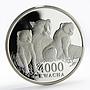 Zambia 4000 kwacha African Wildlife Leopard and two cubs proof silver coin 2000