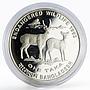 Bangladesh 1 taka Endangered Wildlife series Two Deers proof silver coin 1993