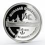 France 1 1/2 euro Cuirasse Dunkerque Ship proof silver coin 2004