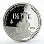 France 1 1/2 euro Porte-Avions Charles De Gaulle Ship proof silver coin 2004