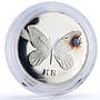 Papua New Guinea 5 kina National Emblem Queen Butterfly proof silver coin 1992