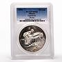 Albania 10 leke Equerestian Horse and rider Incuse PCGS MS66 silver coin 1991