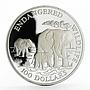 Cook Island 100 dollars Endangered Wildlife Elephant silver proof coin 1991