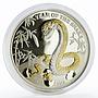 Togo 1000 francs Year of the Snake gilded silver proof coin 2013