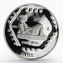 Mexico 5 pesos Precolombina Chaac Mool Statue Sculpture proof silver coin 1994