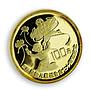 China 100 yuan 70th Anniversary Saving the Children Fund proof gold coin 1989