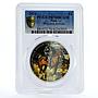 Niue 1 dollar Wojciech Kossak PR70 PCGS colored proof silver coin 2016