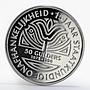 Suriname 50 guilders 15th Anniversary of Independence proof silver coin 1990