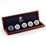 Cook Islands 2 dollars set of 5 coins Speed Jets 1930's Racers silver coin 2006