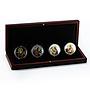 Niue set of 4 coins The Evangelists colored silver proof 2011