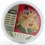 Niue 1 dollar Year of the Pig Lucky colored silver proof coin 2007