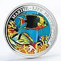 Gambia 100 bututs Marine Life Protection Fishes colored proof silver coin 1997