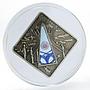 Palau 10 dollars Cathedral de Brasilia Window colored antique silver coin 2012