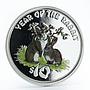 Cook Island 10 dollars Year of The Rabbit colored proof silver coin 2011