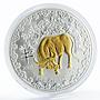 Rwanda 1000 francs Year of the Ox crystal gilded silver coin 2009