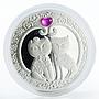 Belarus 20 rubles My Love Cats corundum silver coin 2011