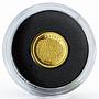 Laos 500 kip Peacock bird proof gold coin 2008