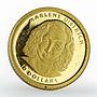 Liberia 10 dollars Marlene Dietrich proof gold coin 2001