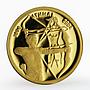 Bulgaria 5 leva Olympic Games Archery Athens sport proof gold coin 2002