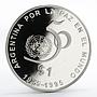 Argentina 1 peso 50th Anniversary of the UN peace proof silver coin 1995