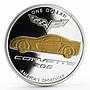 Palau 1 dollar 100th Anniversary General Motors Corvette gilded silver coin 2008