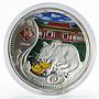 Niue 1 dollar Lunar Calendar Year of the Rat Mouse Pagoda silver coin 2008