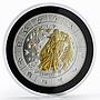 Rwanda 1000 francs Zodiac Signs series Aquarius gilded silver coin 2009