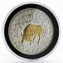 Rwanda 1000 francs Year of the Ox crystal gilded silver coin 2009