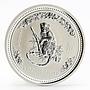 Australia 1 dollar Year of the Monkey Lunar Series I 1 Oz silver coin 2004