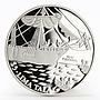 Tokelau 5 tala HMS Pandora Sailing Ship Boat proof silver coin 1993