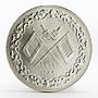 Ras al-Khaimah 5 riyals Saqr State Emblem Crossed Flags Daggers silver coin 1969