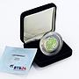 Laos 50000 kip Good Luck series Clover colored silver coin 2013