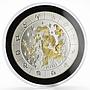 Rwanda 1000 francs Zodiac Pisces Fish gilded silver coin 2009