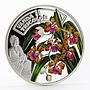 Rwanda 500 francs Orchid Vanda Tricolor Flower colored proof silver coin 2011