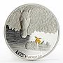 Ghana 5 cedis Hedgehog and Horse in the fog tale colored proof silver coin 2014