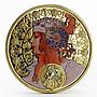 Niue 1 dollar A. Mucha Zodiac Series Leo gilded silver coin 2011