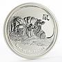 Australia 8 Dollars Year of the Mouse Lunar Series II 5 oz silver coin 2008